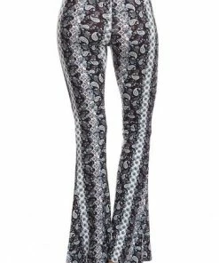 BEAR DANCE Bell Bottom Paisley Pant Navy Multi