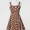 Varga Merry Marilyn Dress - Brown Pin Up Dresses