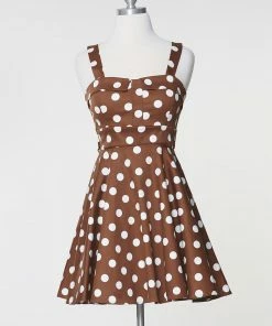 Varga Merry Marilyn Dress - Brown Pin Up Dresses