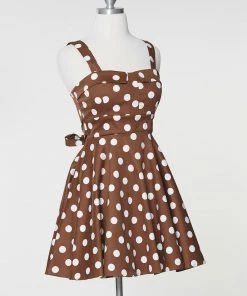Varga Merry Marilyn Dress - Brown Pin Up Dresses