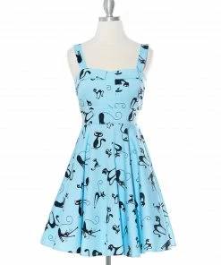 Varga Steal Hearts - Blue Strap Dress Pin Up Dresses