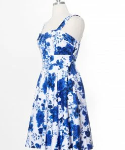 Varga Endless Floral Marilyn Blue Dress