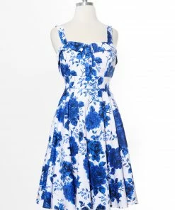 Varga Endless Floral Marilyn Blue Dress