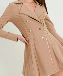Love Tree Take On New York Trench Coat Taupe Jackets