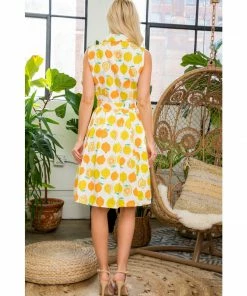 LA SOUL Pucker Up Lemon Dress Printed Dresses