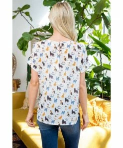 LA SOUL Friends Forever Cat Top Short Sleeve Top