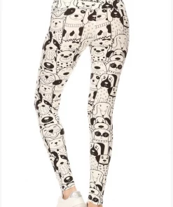 LOVE IT Leggings Legging Pup Print Ivory
