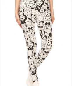 LOVE IT Leggings Legging Pup Print Ivory
