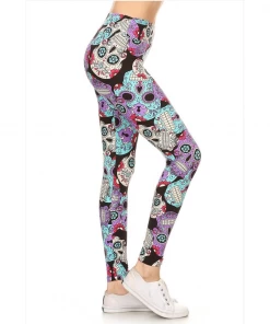 LOVE IT Leggings Skull Black And Purple
