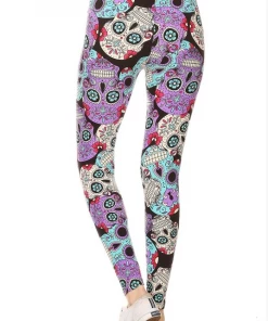 LOVE IT Leggings Skull Black And Purple