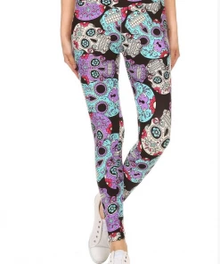 LOVE IT Leggings Skull Black And Purple