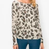 ENTI CLOTHING Leopard Over Sized Top Tan