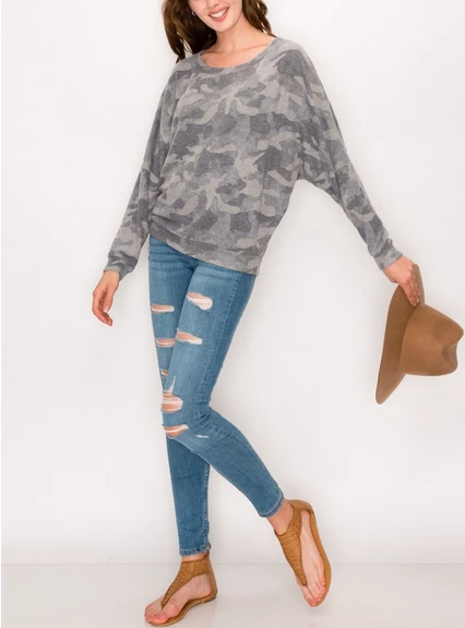 ENTI CLOTHING Camouflaged Top Grey Knit Tops 4 ENTI CLOTHING Camouflaged Top Grey Knit Tops
