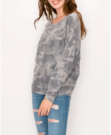 ENTI CLOTHING Camouflaged Top Grey Knit Tops 5 ENTI CLOTHING Camouflaged Top Grey Knit Tops