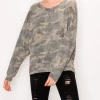 ENTI CLOTHING Camouflaged Top Olive Knit Tops