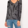 ENTI CLOTHING Feather Top Grey