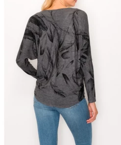 ENTI CLOTHING Feather Top Grey