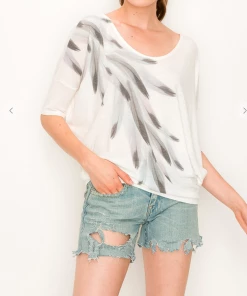 ENTI CLOTHING Knit Tops Brushed Feather Top White