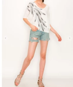 ENTI CLOTHING Knit Tops Brushed Feather Top White