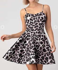 Maniju Party & Cocktail Dresses Out Of Africa Leopard Dress Grey