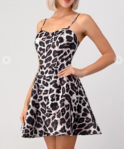 Maniju Party & Cocktail Dresses Out Of Africa Leopard Dress Grey