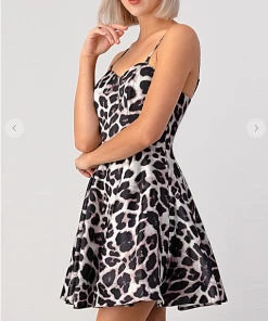 Maniju Party & Cocktail Dresses Out Of Africa Leopard Dress Grey