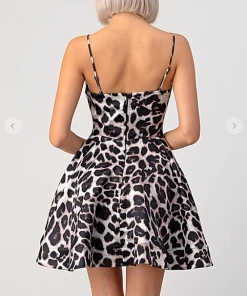 Maniju Party & Cocktail Dresses Out Of Africa Leopard Dress Grey