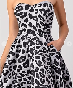 Maniju Party & Cocktail Dresses Out Of Africa Leopard Dress Grey