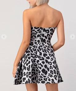 Maniju Party & Cocktail Dresses Out Of Africa Leopard Dress Grey