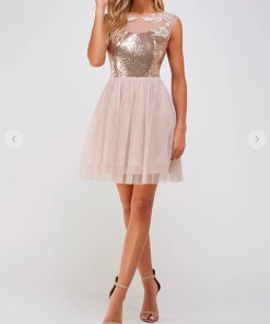 Maniju Mona Sequin Top Tulle Skirt Navy Party & Cocktail Dresses