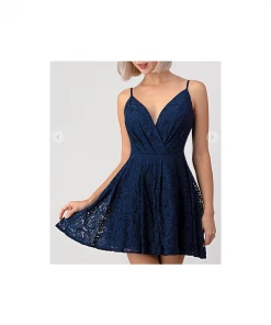 Maniju Mackenzie Lace Party Dress Navy Party & Cocktail Dresses