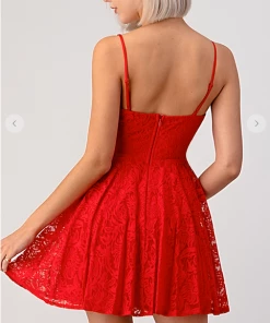 Maniju Party & Cocktail Dresses Mackenzie Lace Party Dress Red