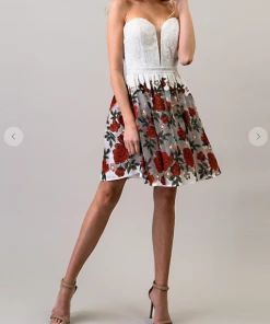 Maniju Forever Floral Rose Dress Red 12 Maniju Forever Floral Rose Dress Red