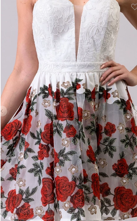 Maniju Forever Floral Rose Dress Red 4 Maniju Forever Floral Rose Dress Red