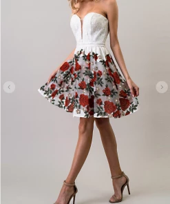 Maniju Forever Floral Rose Dress Red