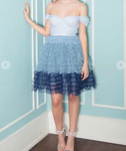 Maniju Party & Cocktail Dresses Tiffany Off Shoulder Ombre Layer Dress