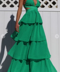 Dress Day V Neck Ruffle Dress