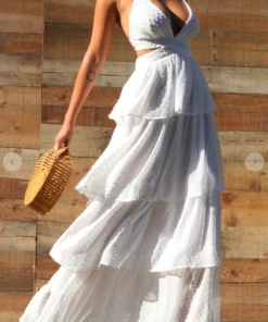 Dress Day Maxi Dresses & Jumpsuits V Neck Ruffle Dress