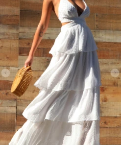 Dress Day V Neck Ruffle Dress Maxi Dresses & Jumpsuits