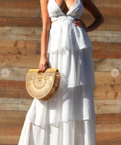 Dress Day V Neck Ruffle Dress Maxi Dresses & Jumpsuits