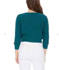 MAK-1 Cherry Embroidered Teal Cardigan Sweaters & Cardigans 14 MAK-1 Cherry Embroidered Teal Cardigan Sweaters & Cardigans