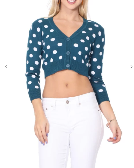 MAK-1 Perfect Polka Dot Crop Sweaters & Cardigans 8 MAK-1 Perfect Polka Dot Crop Sweaters & Cardigans