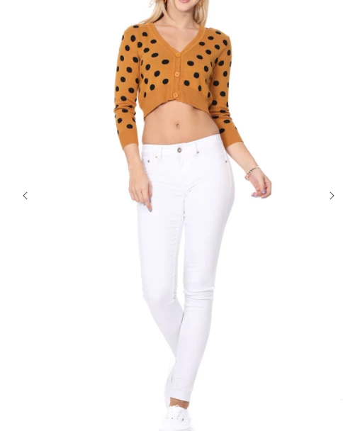 MAK-1 Perfect Polka Dot Crop Cardigan Red 7 MAK-1 Perfect Polka Dot Crop Cardigan Red