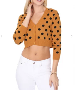 MAK-1 Sweaters & Cardigans Perfect Polka Dot Crop Cardigan Teal 13 MAK-1 Sweaters & Cardigans Perfect Polka Dot Crop Cardigan Teal