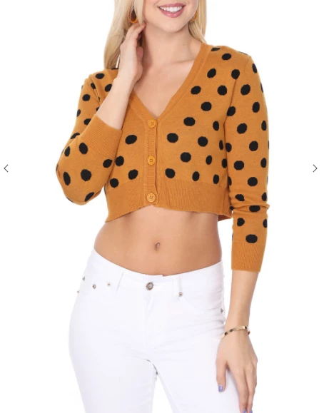 MAK-1 Perfect Polka Dot Crop Cardigan Red 8 MAK-1 Perfect Polka Dot Crop Cardigan Red