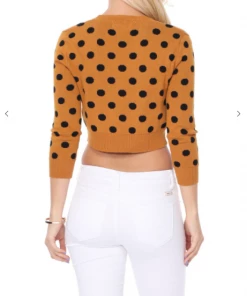 MAK-1 Sweaters & Cardigans Perfect Polka Dot Crop Cardigan Teal 16 MAK-1 Sweaters & Cardigans Perfect Polka Dot Crop Cardigan Teal