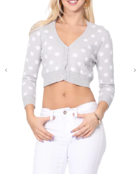 MAK-1 Perfect Polka Dot Crop Cardigan Red 5 MAK-1 Perfect Polka Dot Crop Cardigan Red