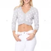 MAK-1 Sweaters & Cardigans Perfect Polka Dot Crop Cardigan Light Grey 1 MAK-1 Sweaters & Cardigans Perfect Polka Dot Crop Cardigan Light Grey