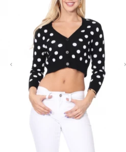 MAK-1 Perfect Polka Dot Crop Sweaters & Cardigans 18 MAK-1 Perfect Polka Dot Crop Sweaters & Cardigans