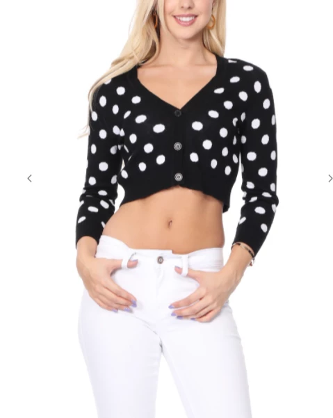MAK-1 Perfect Polka Dot Crop Sweaters & Cardigans 10 MAK-1 Perfect Polka Dot Crop Sweaters & Cardigans